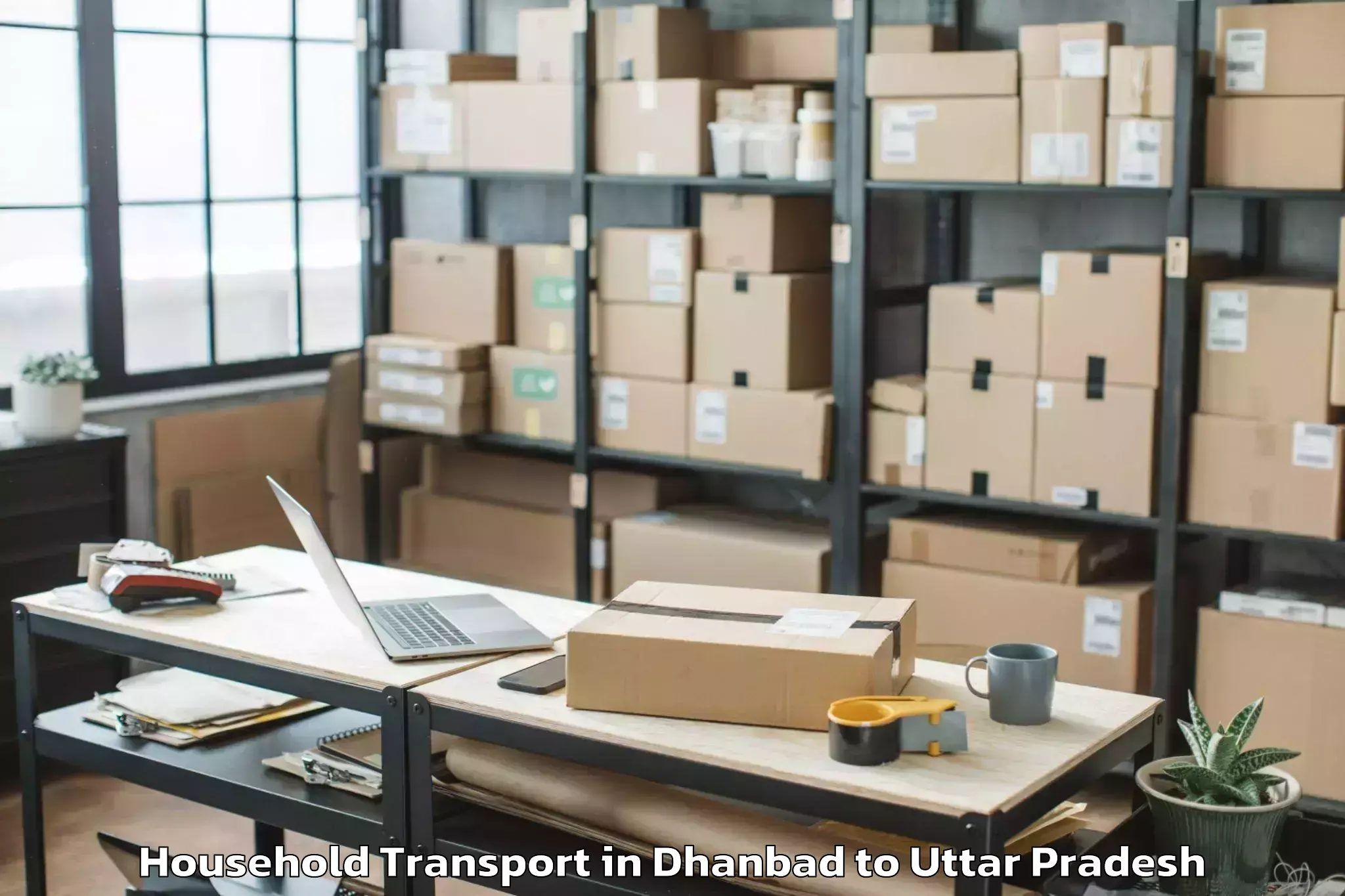 Top Dhanbad to Rampur Household Transport Available